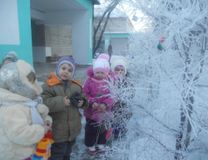 Малыши знакомятся со свойствами снега (1 группа).